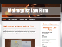 Tablet Screenshot of malmquistlaw.com
